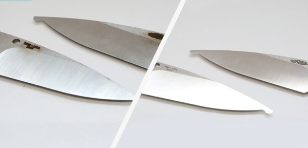 Пример ножа до и после шлифовки