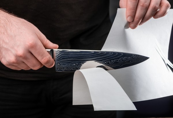 Проверка заточки ножа