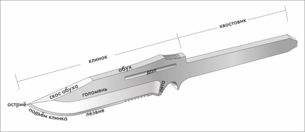 Строение клинка ножа